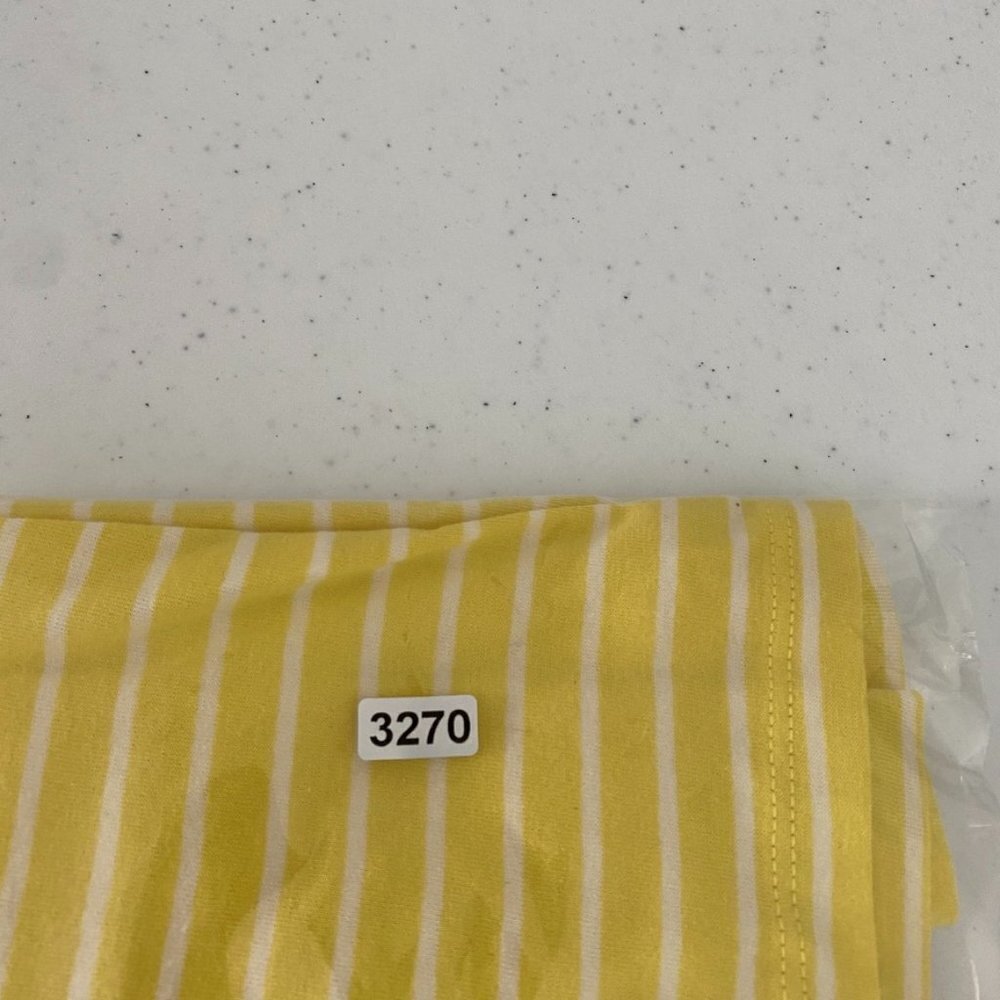 Everlane The Organic Cotton Crew T Shirt Mens XS‎ Yellow White Striped - Picture 7 of 7